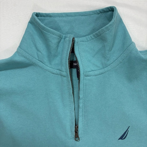Nautica Men's Teal Half-Zip Sweater - Picture 3 of 10